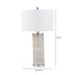Grey & White Stripe Table Lamp